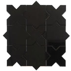 Santa Barbara Obsidian Black Cross Ceramic Tile | Tile Club