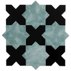 Santa Barbara Obsidian Black Cross Ceramic Tile | Tile Club