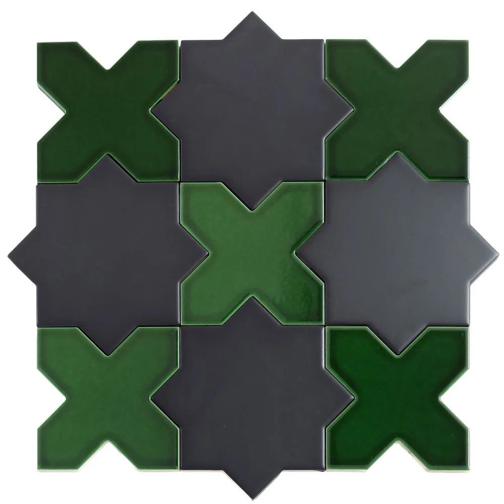 Santa Barbara Emerald Green Cross Ceramic Tile | Tile Club