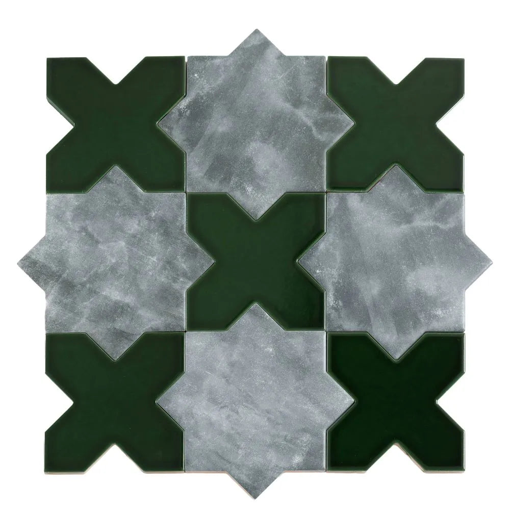 Santa Barbara Emerald Green Cross Ceramic Tile | Tile Club
