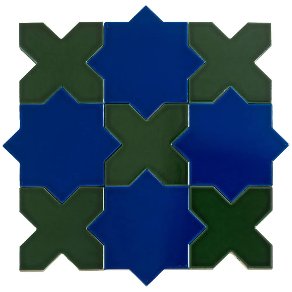 Santa Barbara Emerald Green Cross Ceramic Tile | Tile Club