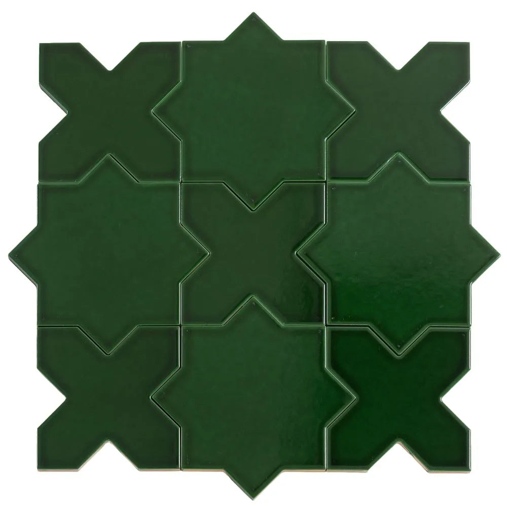 Santa Barbara Emerald Green Cross Ceramic Tile | Tile Club