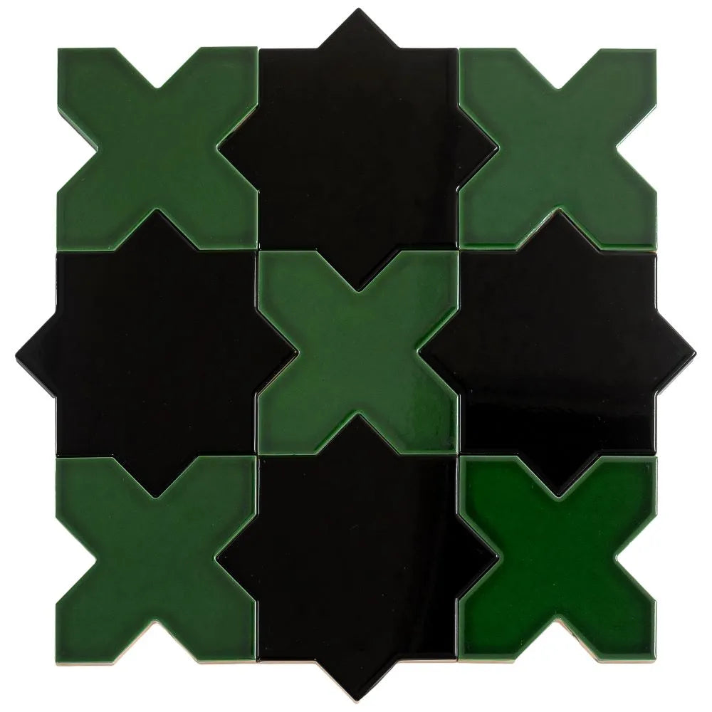 Santa Barbara Emerald Green Cross Ceramic Tile | Tile Club