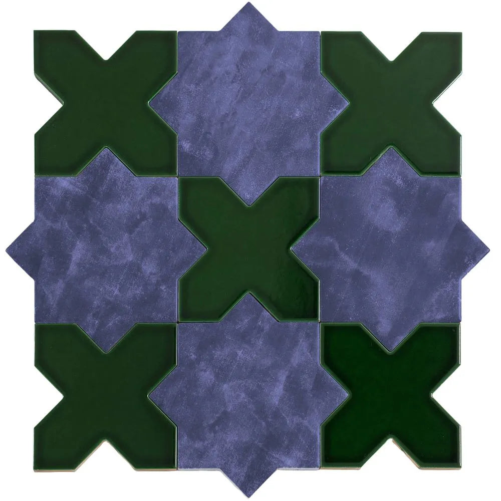 Santa Barbara Emerald Green Cross Ceramic Tile | Tile Club