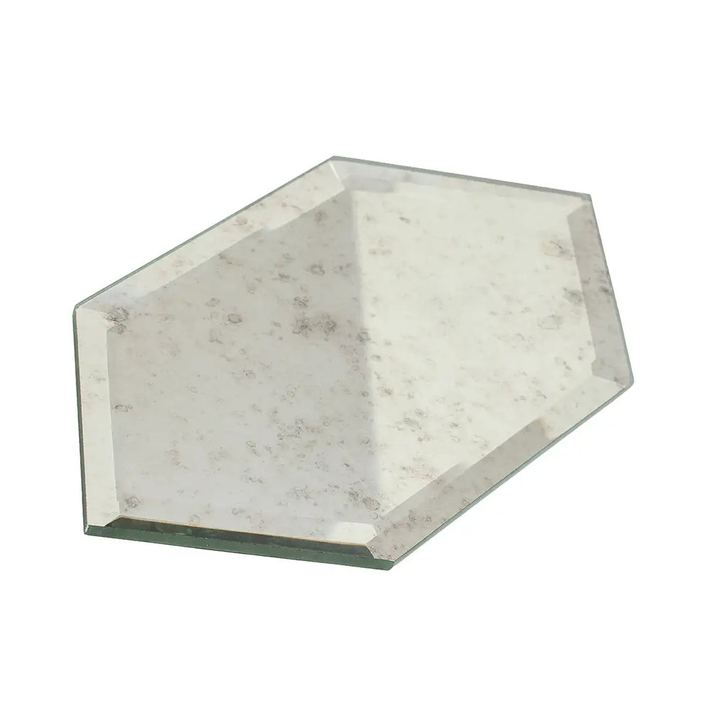 4x8 Beveled Antique Mirror Glass Hexagon Tile Sample | Tile Club
