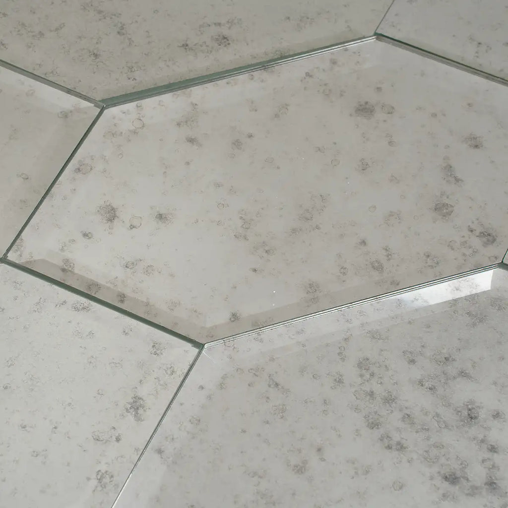 4x8 Beveled Antique Mirror Glass Hexagon Tile Sample | Tile Club