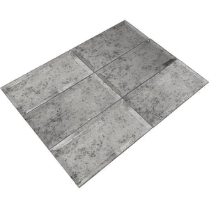 3x6 Beveled Antique Mirror Glass Subway Tile | Tile Club