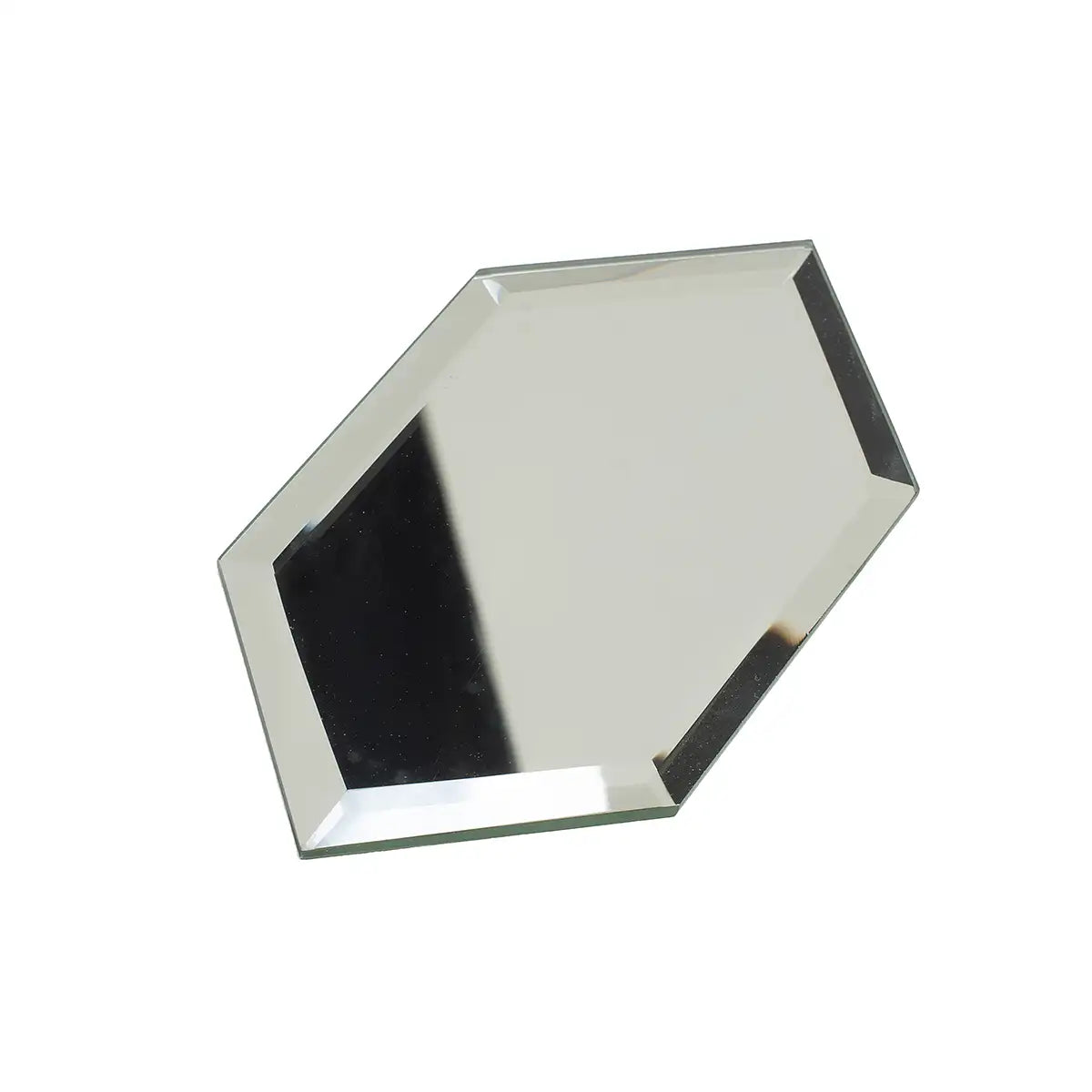 4x8 Beveled Clear Mirror Glass Hexagon Tile Sample | Tile Club