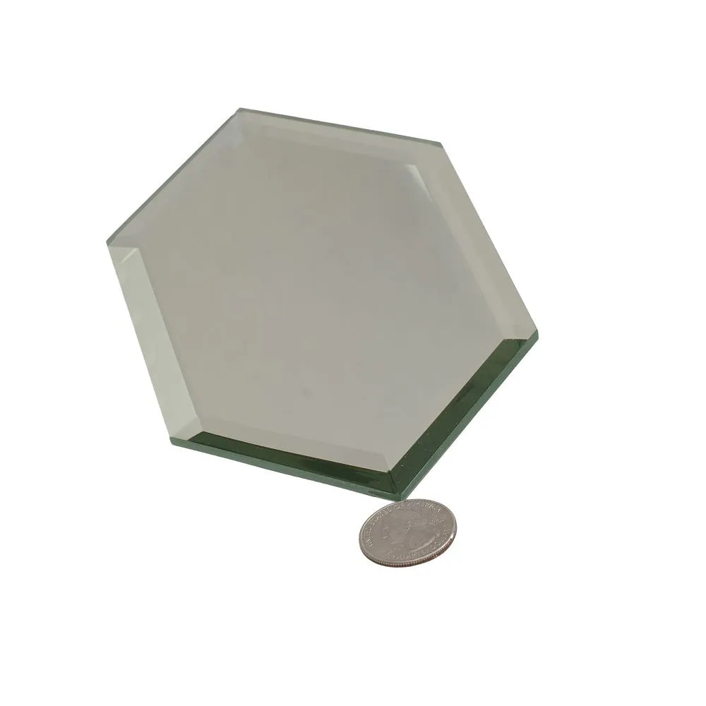 4x8 Beveled Clear Mirror Glass Hexagon Tile | Tile Club