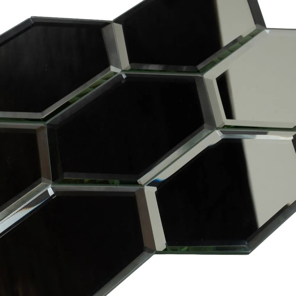 4x8 Beveled Clear Mirror Glass Hexagon Tile | Tile Club
