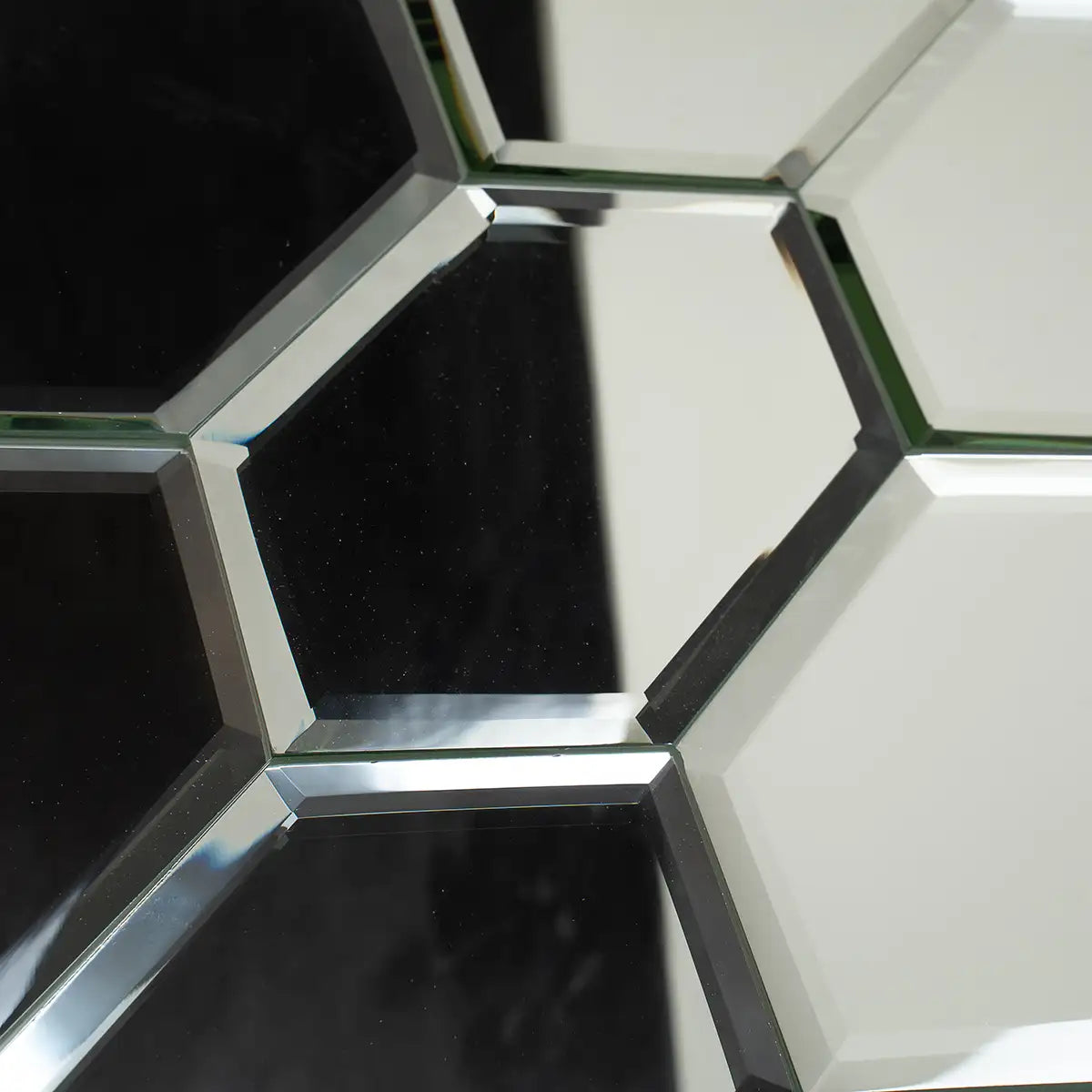 4x8 Beveled Clear Mirror Glass Hexagon Tile Sample | Tile Club