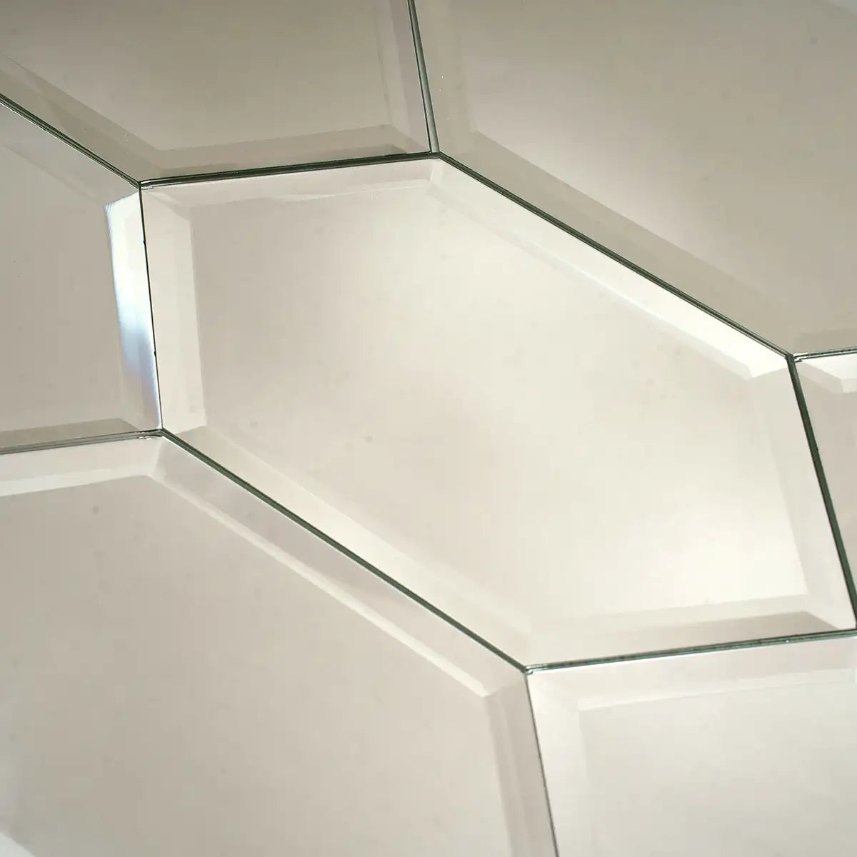 4x8 Beveled Clear Mirror Glass Hexagon Tile Sample | Tile Club