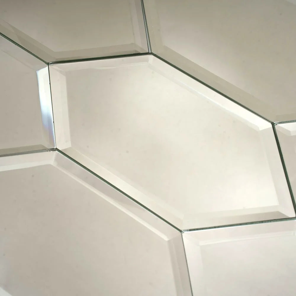 4x8 Beveled Clear Mirror Glass Hexagon Tile | Tile Club