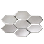 4x8 Beveled Clear Mirror Glass Hexagon Tile Sample | Tile Club