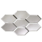 4x8 Beveled Clear Mirror Glass Hexagon Tile | Tile Club