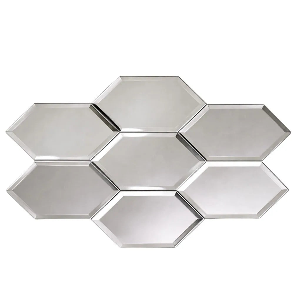 4x8 Beveled Clear Mirror Glass Hexagon Tile | Tile Club