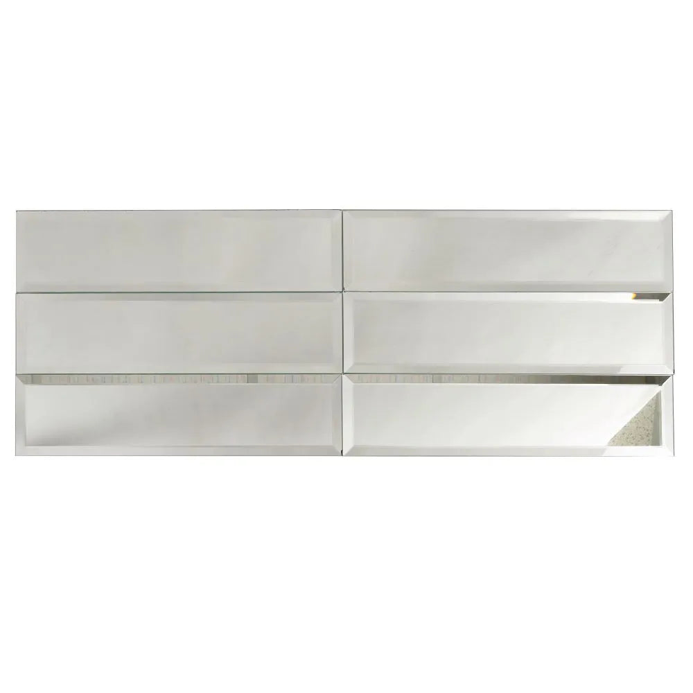 3x12 Beveled Clear Mirror Glass Subway Tile | Tile Club