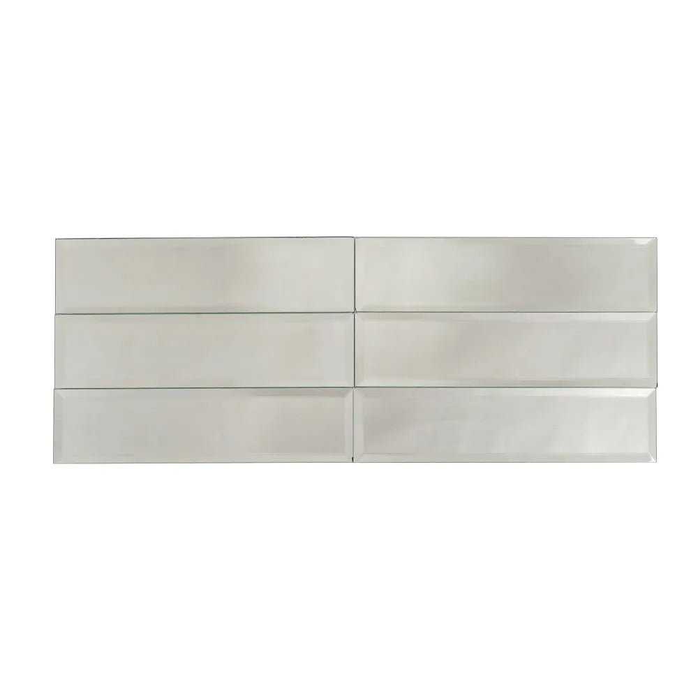 3x12 Beveled Clear Mirror Glass Subway Tile | Tile Club
