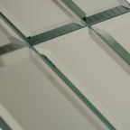 3x12 Beveled Clear Mirror Glass Subway Tile | Tile Club