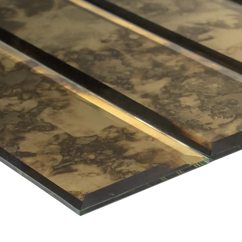 3x12 Beveled Antique Gold Mirror Glass Subway Tile | Tile Club