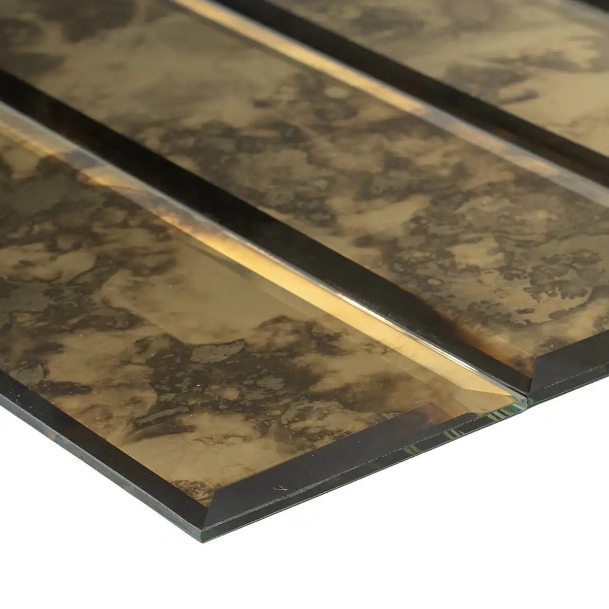 3x12 Beveled Antique Gold Mirror Glass Subway Tile | Tile Club