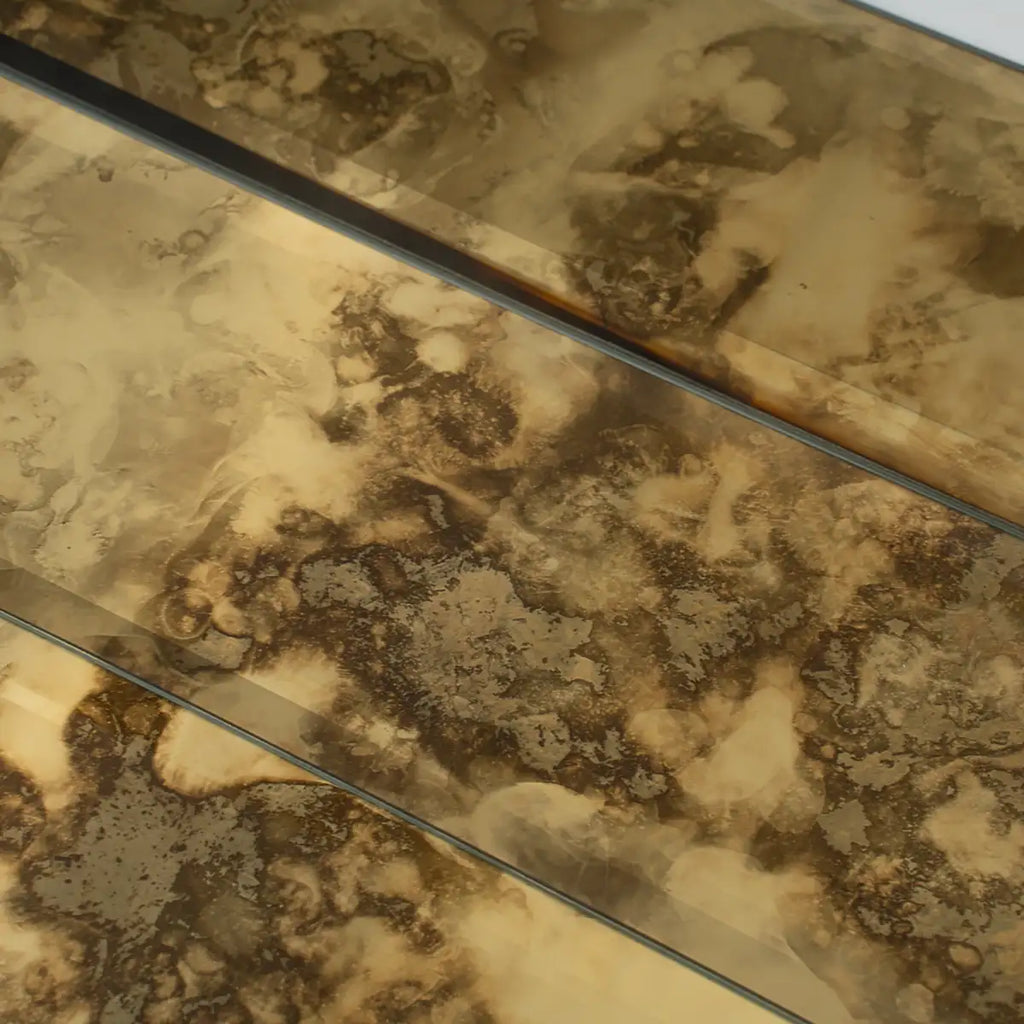 3x12 Beveled Antique Gold Mirror Glass Subway Tile | Tile Club