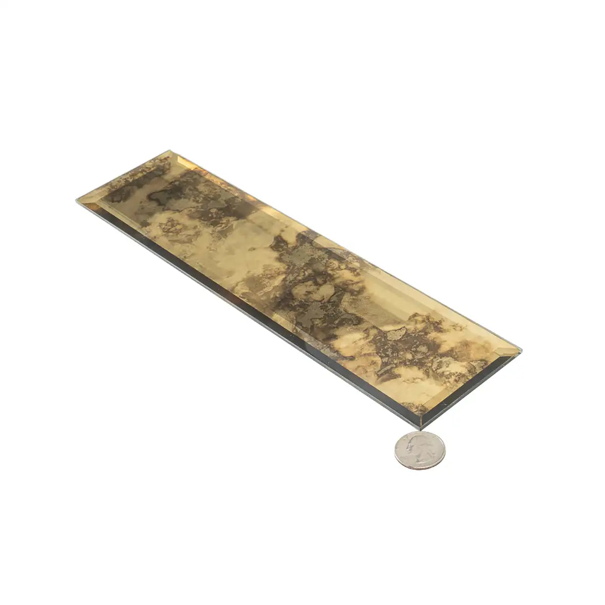 3x12 Beveled Antique Gold Mirror Glass Subway Tile | Tile Club