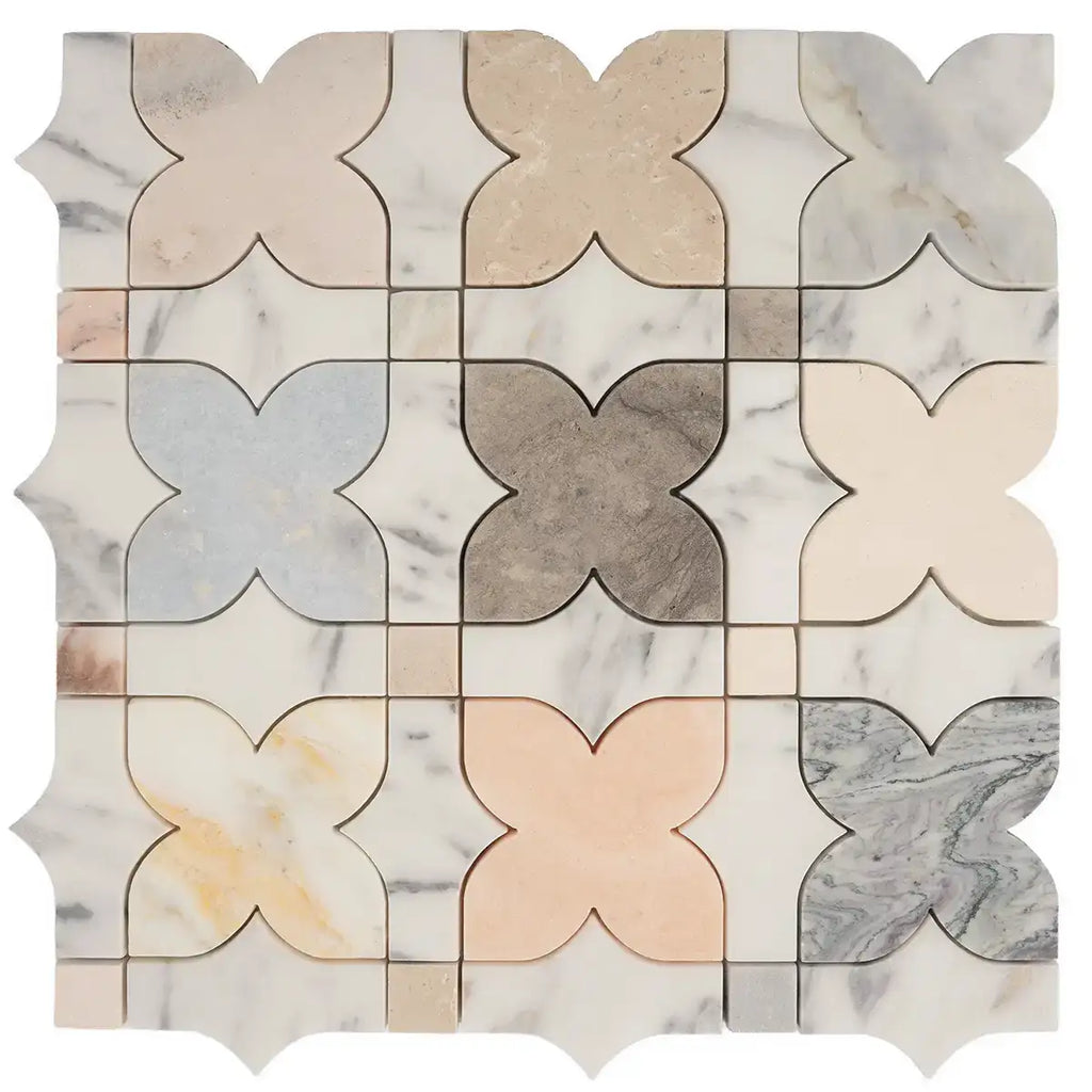 Multicolor Stars and Marble Mosaic Tile | Tile Club