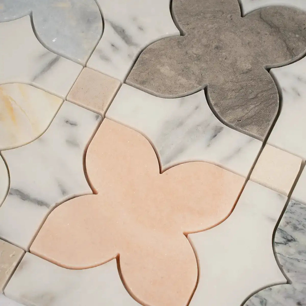 Multicolor Stars and Marble Mosaic Tile | Tile Club