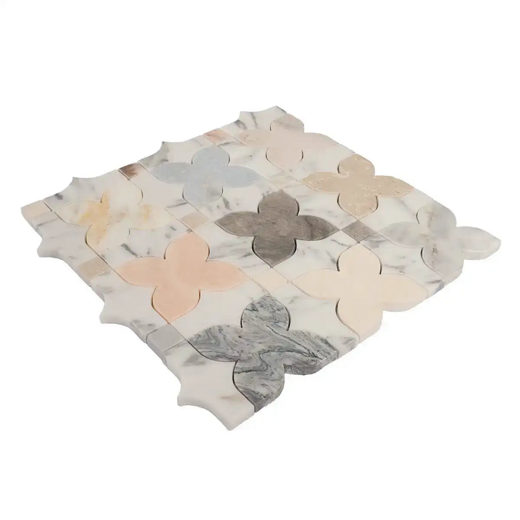 Multicolor Stars and Marble Mosaic Tile | Tile Club