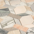 Pastello Diamond and Dash Marble Mosaic Tile | Tile Club