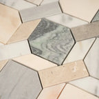 Pastello Diamond and Dash Marble Mosaic Tile | Tile Club