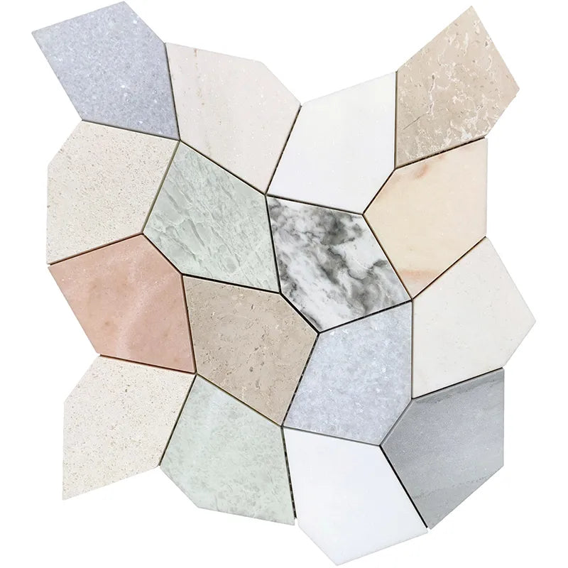 Pastello Polygon Marble Mosaic Tile | Tile Club