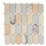 Pastello Multicolor Oval Marble Mosaic Tile | Tile Club