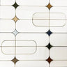 Futuristic White and Multicolor Stars Marble Mosaic Tile