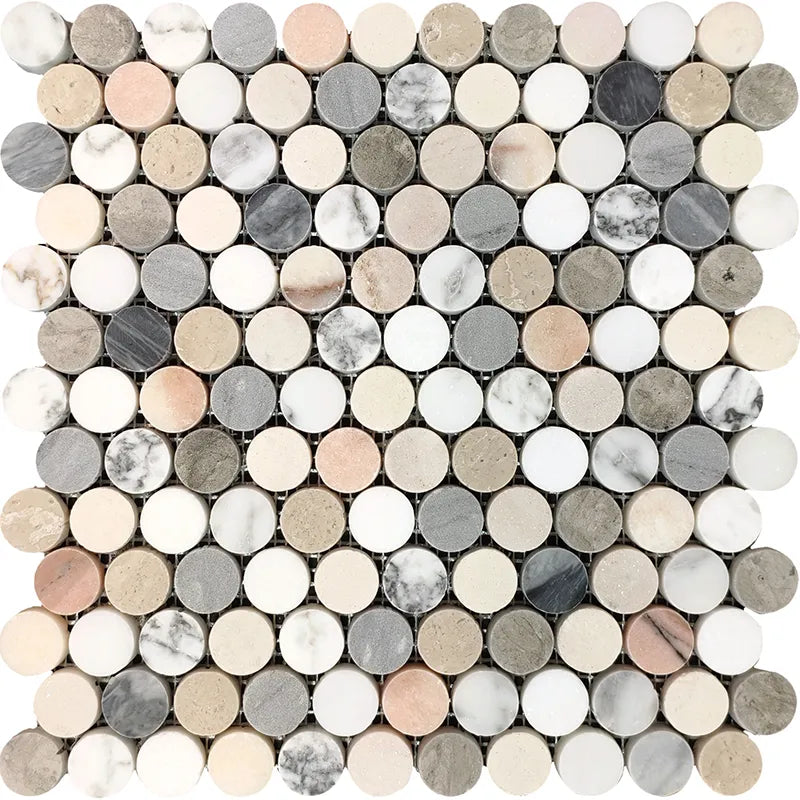 Pastello Marble Penny Round Mosaic Tile