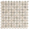 White Marble Penny Rounds and Multicolor Stars Mosaic Tile