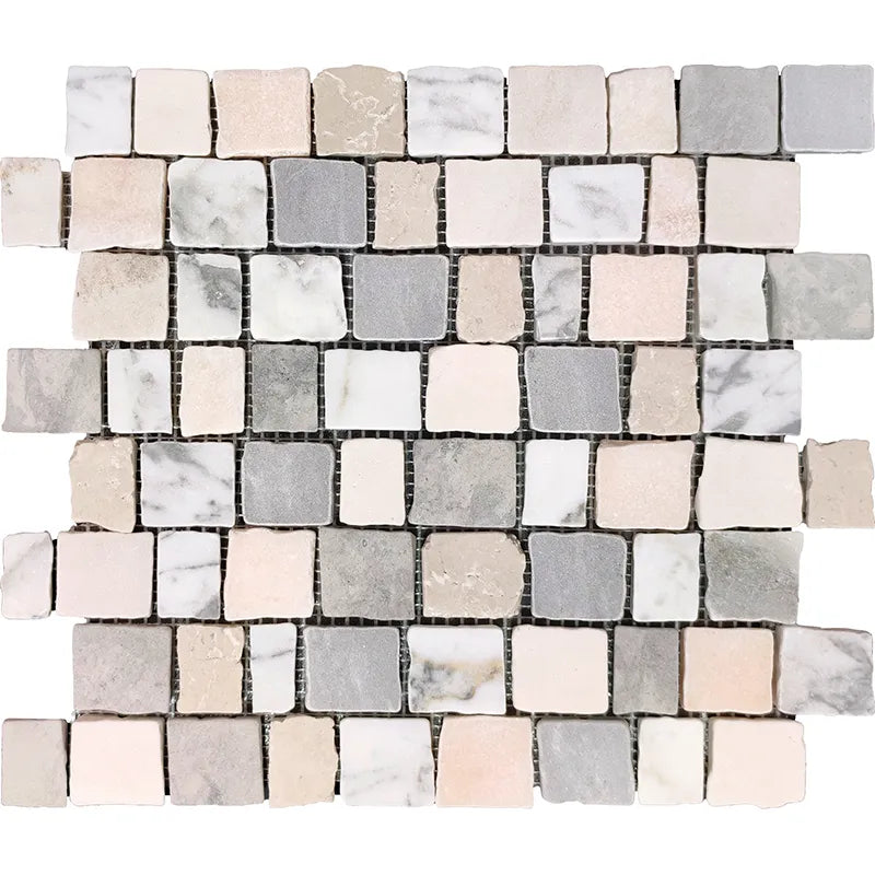 Pastello Neutral Stone Path Marble Mosaic Tile