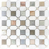 Pastello Multicolor Octagon and Thassos Square Marble Mosaic Tile