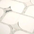 White Stadium and Multicolor Stars Marble Mosaic Tile