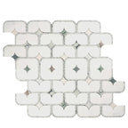 White Stadium and Multicolor Stars Marble Mosaic Tile