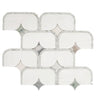 White Stadium and Multicolor Stars Marble Mosaic Tile