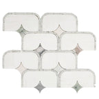 White Stadium and Multicolor Stars Marble Mosaic Tile