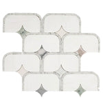 White Stadium and Multicolor Stars Marble Mosaic Tile