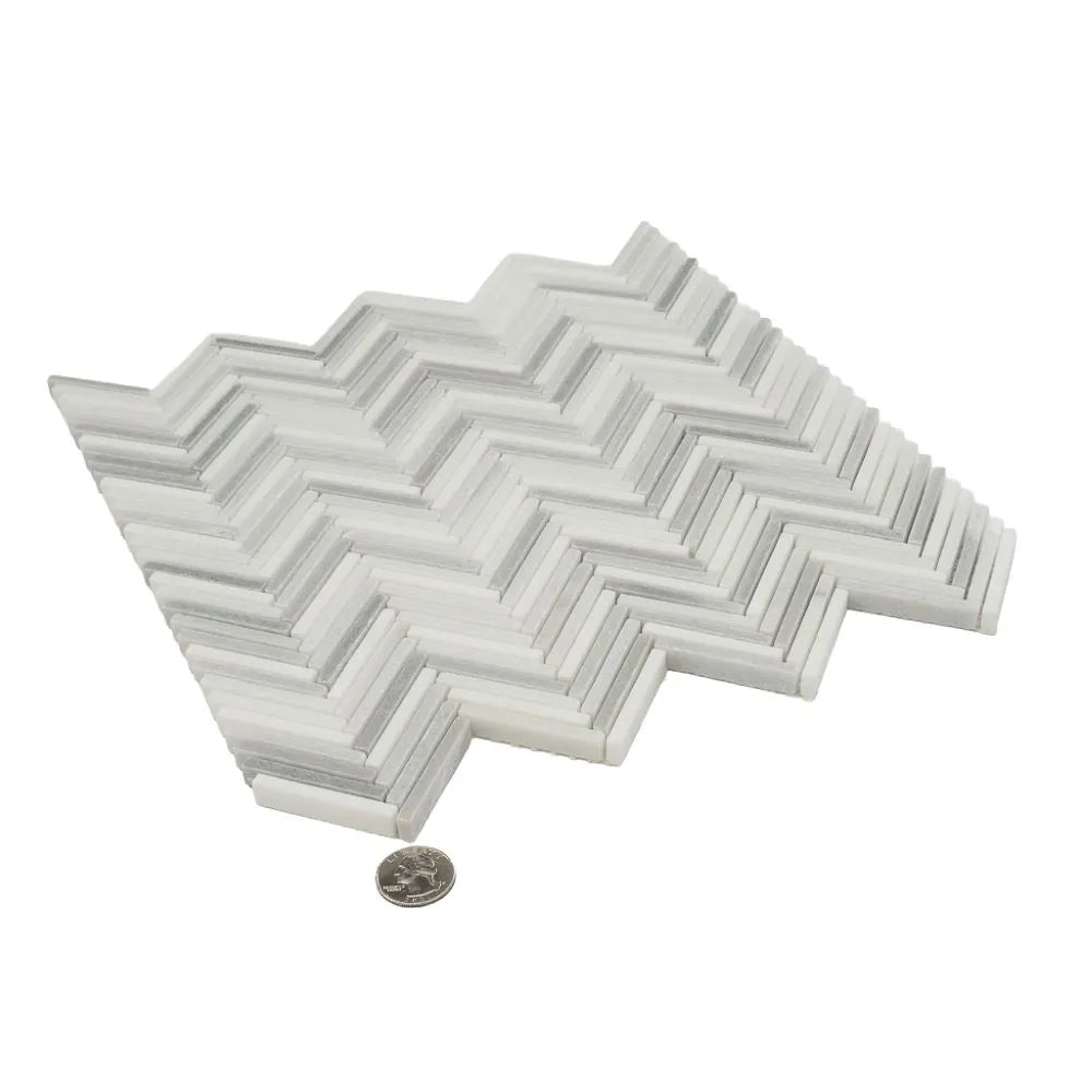 Sticks Equator Marble Polished Mosaic Tile