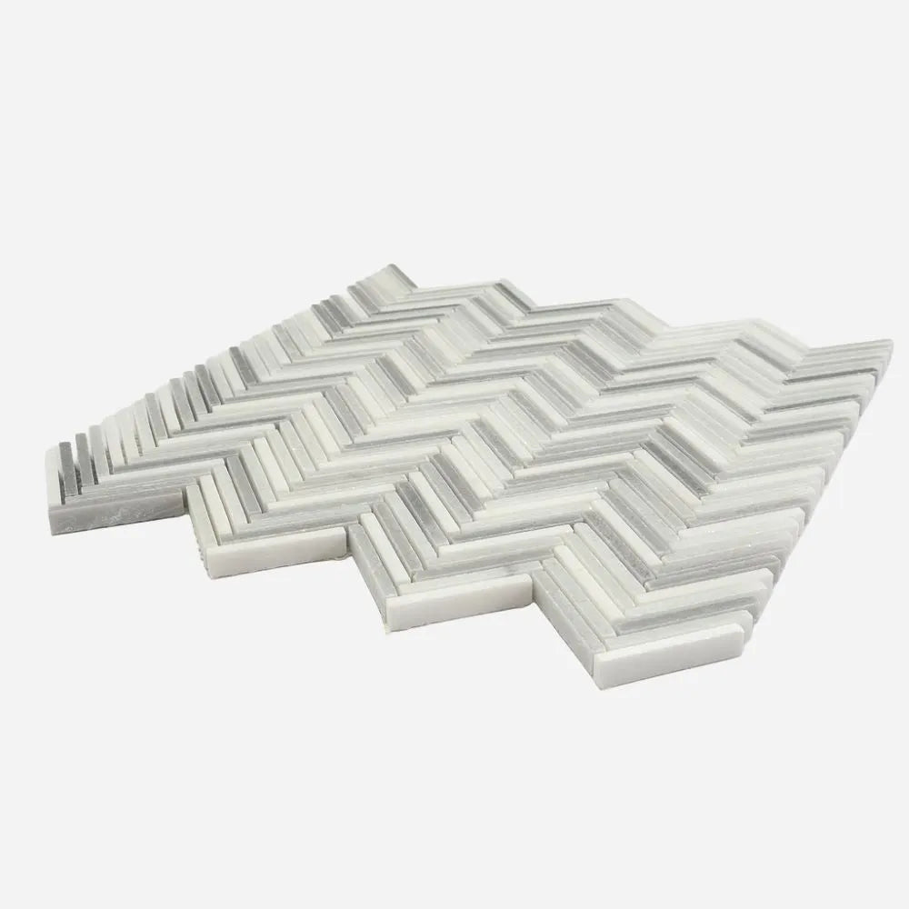 Sticks Equator Marble Polished Mosaic Tile