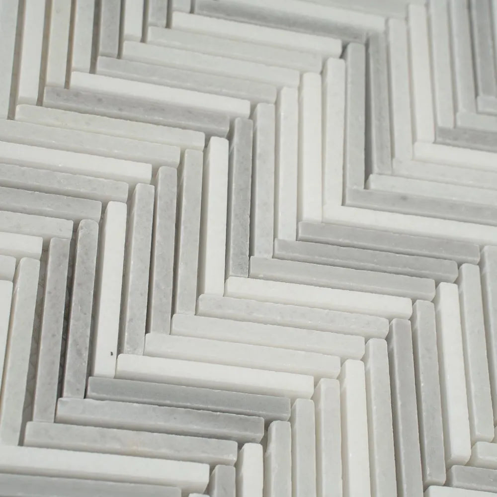 Sticks Equator Marble Polished Mosaic Tile