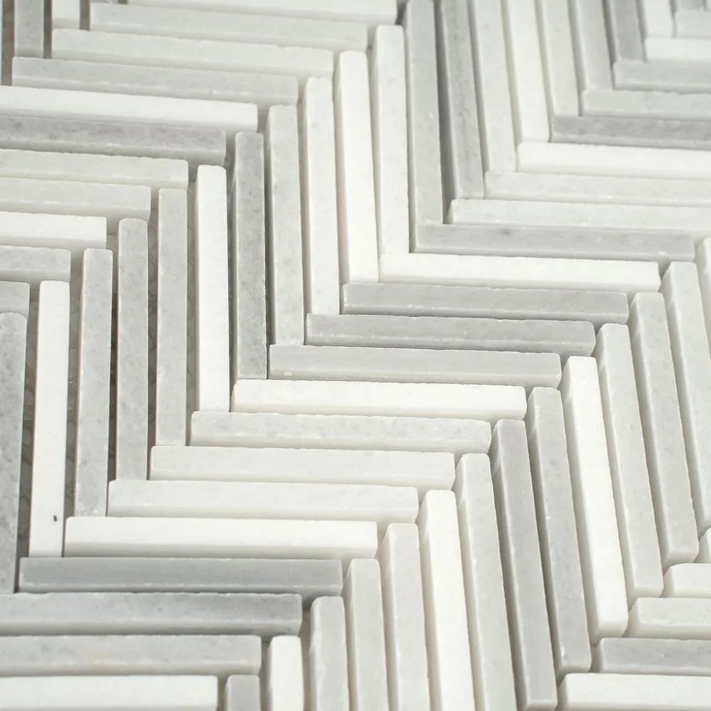 Sticks Equator Marble Polished Mosaic Tile