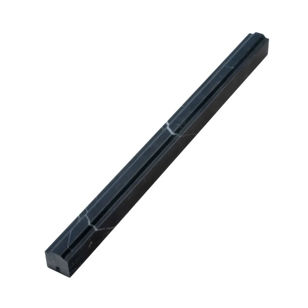 Nero Marquina Marble Nova Pencil Liner Honed | Tile Club