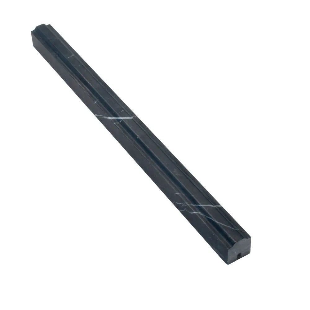Nero Marquina Marble Nova Pencil Liner Honed | Tile Club